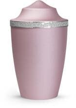 Urna per animali Völsing Glamour Edition, fascia Sparkling Glamour argento, velluto rosé, 2,8 L