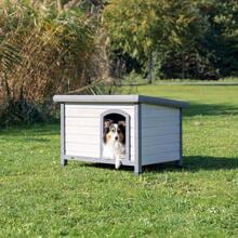 Trixie natura Classic flat roof dog kennel, S-M/85x58x60cm, grey