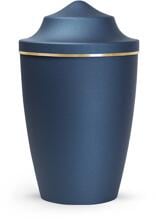 Urna per animali Völsing Lina Edition, fascia dorata spazzolata, velluto blu navy, 0,5 L