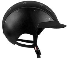 Casco da equitazione CASCO Master 6, fianchi in pelle, parte centrale in pelle scamosciata, nero, taglia M 57-58 cm
