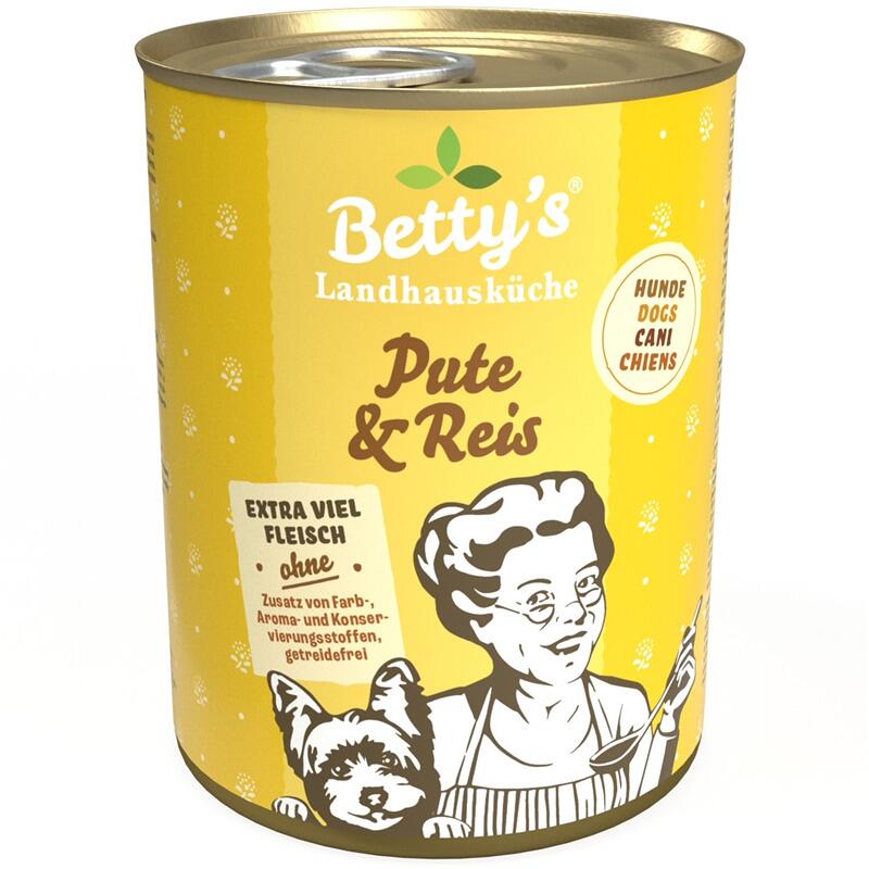 Bettys Landhausküche Nassfutter mit Pute & Reis, 6x400g