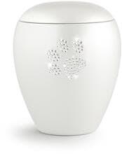 Urna per animali in ceramica Völsing, impronta di zampa in cristalli, color madreperla, 2,8 L