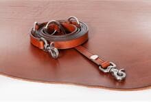 Mealson Ecoskin LeasH Hundeleine, 210x2cm, Cognac/Metal