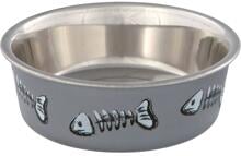 Ciotola Trixie, a lisca di pesce, acciaio inox/plastica/gomma, 0,25L/ø12cm, colori assortiti