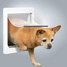Trixie 2-Wege Freilauftür für Hunde, mit Tunnel, XS–S/25x29cm, weiß