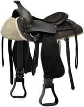 Sella western Lakota Prime, seduta in pelle scamosciata, nera, 17"