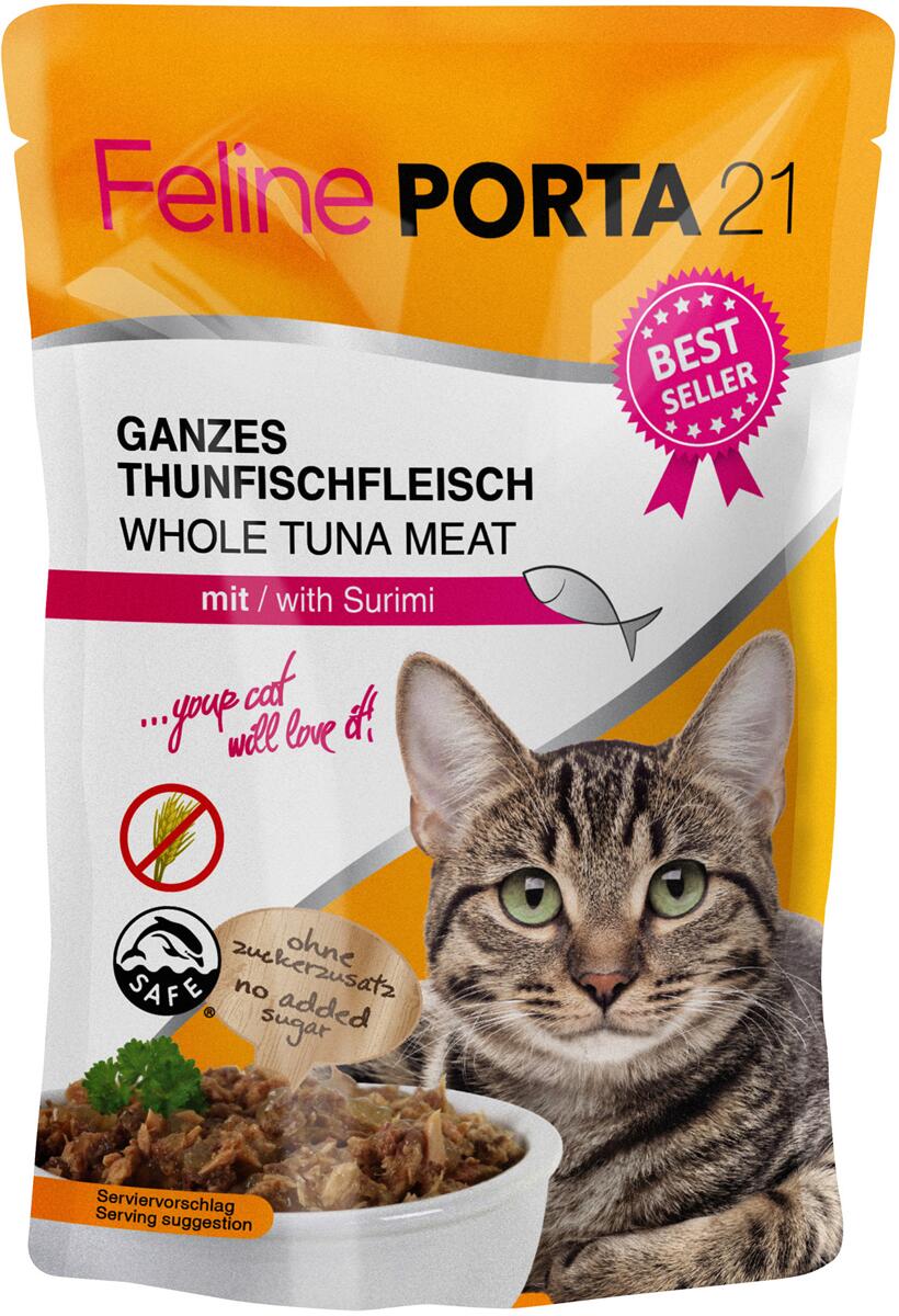 Porta21 Feline Nassfutter, Thunfisch & Surimi, 20x100g