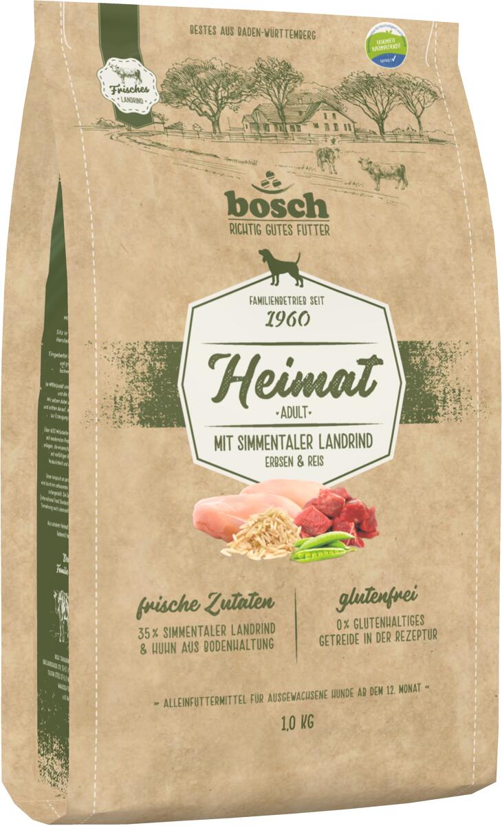 Bosch Heimat Trockenfutter mit Landrind und Tierwohl-Huhn, 1kg