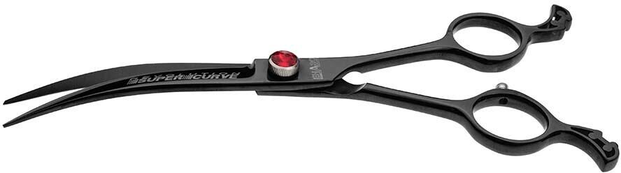 EHASO Revolution Black Titanium Hundeschere, gebogen, Super Curve 18cm