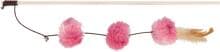 Canna da pesca con palline pompon di Trixie Valerian, legno/plush, colori assortiti, 50 cm