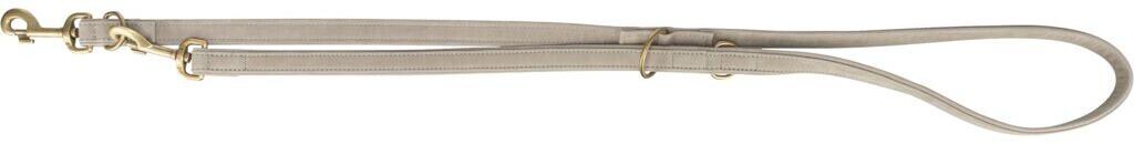 Trixie Pure V-Leine, Leder, M–L, 2m/20mm, hellgrau