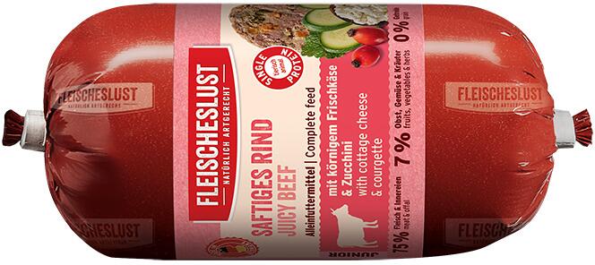 Fleischeslust Junior Saftiges Rind Hundefutter, 15x200g