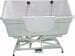 Plastic bathtub, electrically height-adjustable