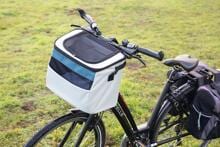 cestino per bicicletta beeztees Xoex, nylon, grigio/blu, 40cm