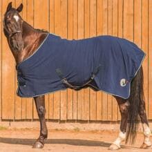 Coperta in pile HorSeven, marina, 125 cm