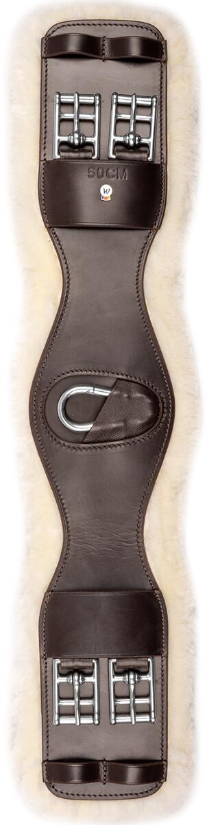 Waldhausen Lederkurzgurt mit ECO Wool, braun, 55cm