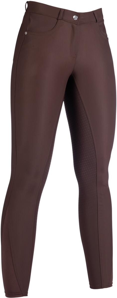 HKM Luna Reithose, Silikon-Vollbesatz, dunkelbraun, 40
