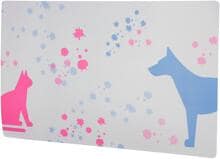KERBL Pet Napfunterlage, blau/pink/weiß, 55x35cm