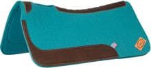 Pools Western Felt Sattelpad, Ledereinsätze, türkis, One Size, 32x32"