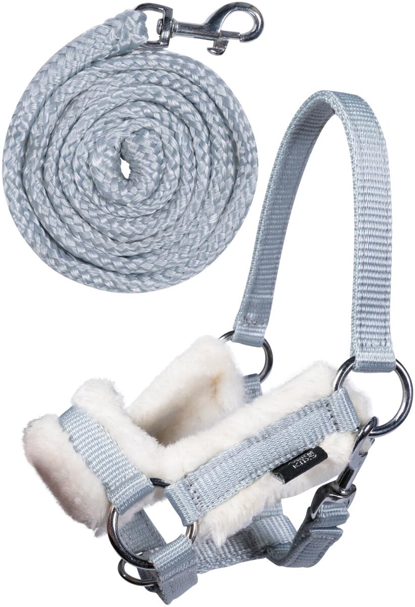 HKM Hobby Horsing Halfter und Strick, grau