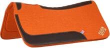 Pools Western Felt Sattelpad, Ledereinsätze, orange, One Size, 32x32"