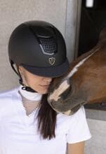 EQUITHÈME Airy Riding Helmet, black/carbon/black, L, 59–61