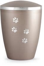 Urna per animali Völsing Elegance Edition, motivo zampe in argento lucido, madreperla fumé, 2,8 L