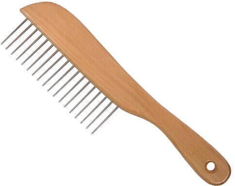 Vivog Holzkamm mit Metallzähnen | Grober Entwirrungskamm