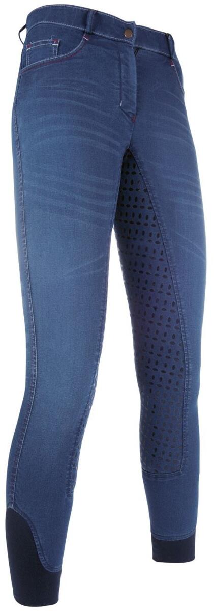 HKM Summer Denim Easy Kids Reithose, 3/4 Silikonbesatz, 152