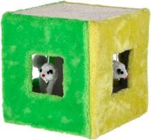KERBL Pet sisal toy cube, green/yellow, 20x20x20cm
