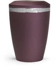 Urna per animali Völsing Glamour Edition, fascia Sparkling Glamour argento, velvet berry, 2,8 L