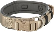 Trixie Premium Halsband, extra breit, sand/grafit, S-M, 33-42cm/35mm