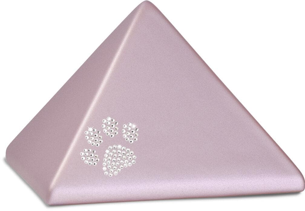 Völsing Pyramide Tierurne, Pfotenmotiv mit Kristallen, 0,5L, rosé