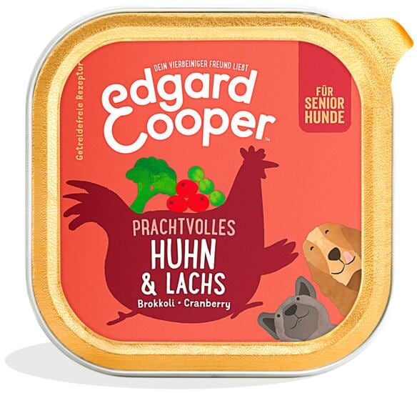 Edgard Cooper Senior Nassfutter, Huhn & Lachs, 11x150g