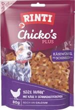 Rinti Chickos Plus Hundesnack mit Käse & Schinkenwürfel, 80g