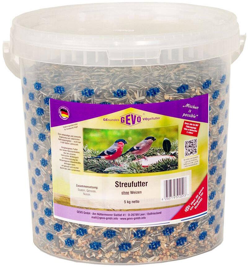 GEVO Streufutter ohne Weizen Vogelfutter, 5kg
