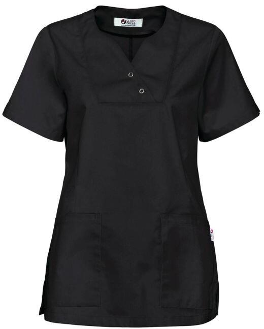 CLINIC DRESS Core Damen Schlupfkasack mit Druckknöpfen, schwarz, Gr. 42