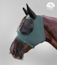 Waldhausen Puck fly mask with nose fringes, pine green, pony