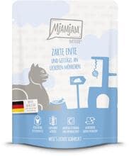 Mjamjam Quetschie Katzenfutter mit Ente, Geflügel & Möhrchen