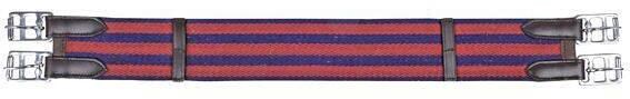 HKM Shetty Stoffsattelgurt, blau/rot, 40cm