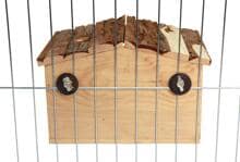 Casetta per roditori KERBL Pet Nature con griglia di fissaggio, 30x22,5x20cm