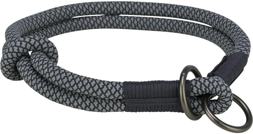 Trixie Soft Rope Zug-Stopp-Halsband, schwarz/grau, L–XL, 55cm/ø13mm