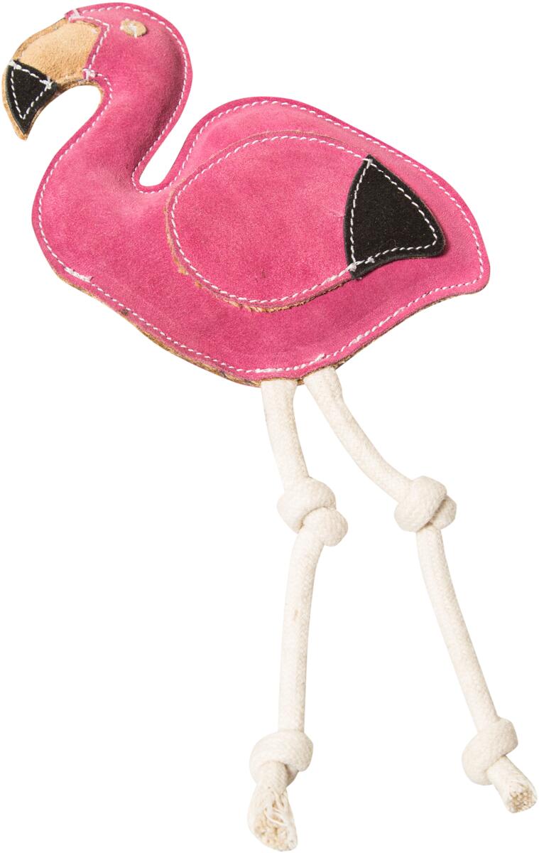 NufNuf Lederspaß Hundespielzeug, Flamingo