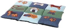 Tappetino Trixie patchwork, 80x55cm, blu/verde