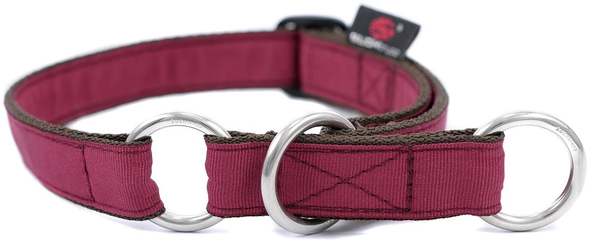 SUCHtrupp Pure Zugstopp Halsband, weinrot, M