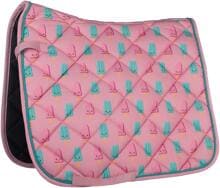 Cuscinetto da sella HKM Naples, rosa/acqua, pony eventing