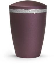 Urna per animali Völsing Glamour Edition, fascia Sparkling Glamour argento, velvet berry, 2,8 L