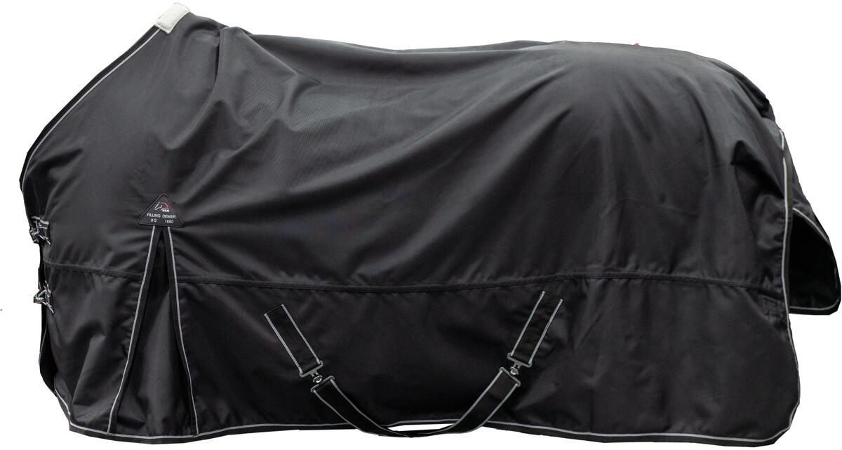HKM Premium Weidedecke, 1680D, Teddyfellfutter, schwarz, 155cm