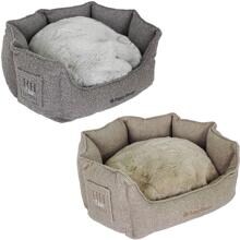 Happy House Chic Living Bouclé Luxury with Fur Basket, round, 60x60x26cm