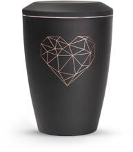 Urna per animali Völsing Karat Edition, cuore geometrico, velluto nero, 1,5 L